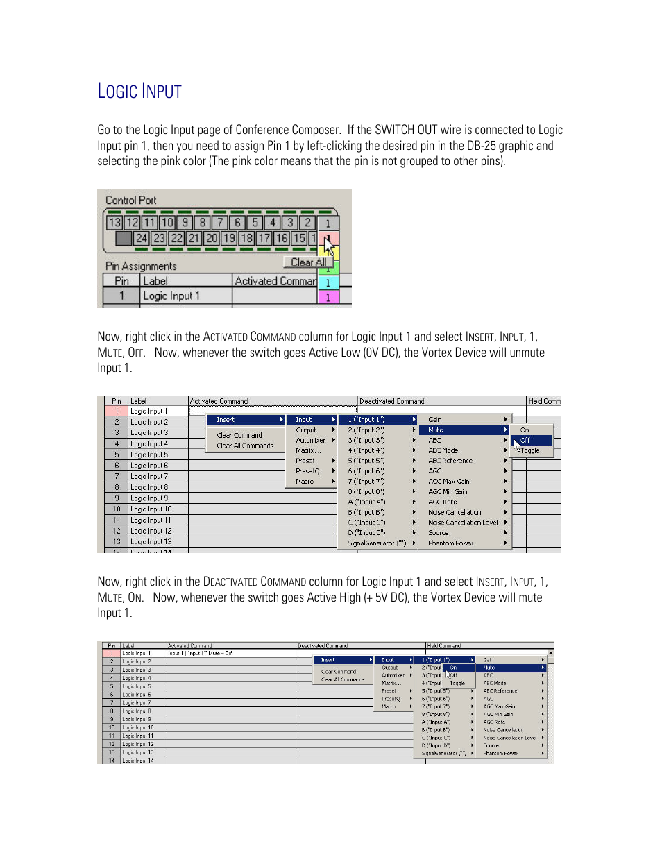 Logic input, Ogic, Nput | Polycom MX392 User Manual | Page 26 / 44