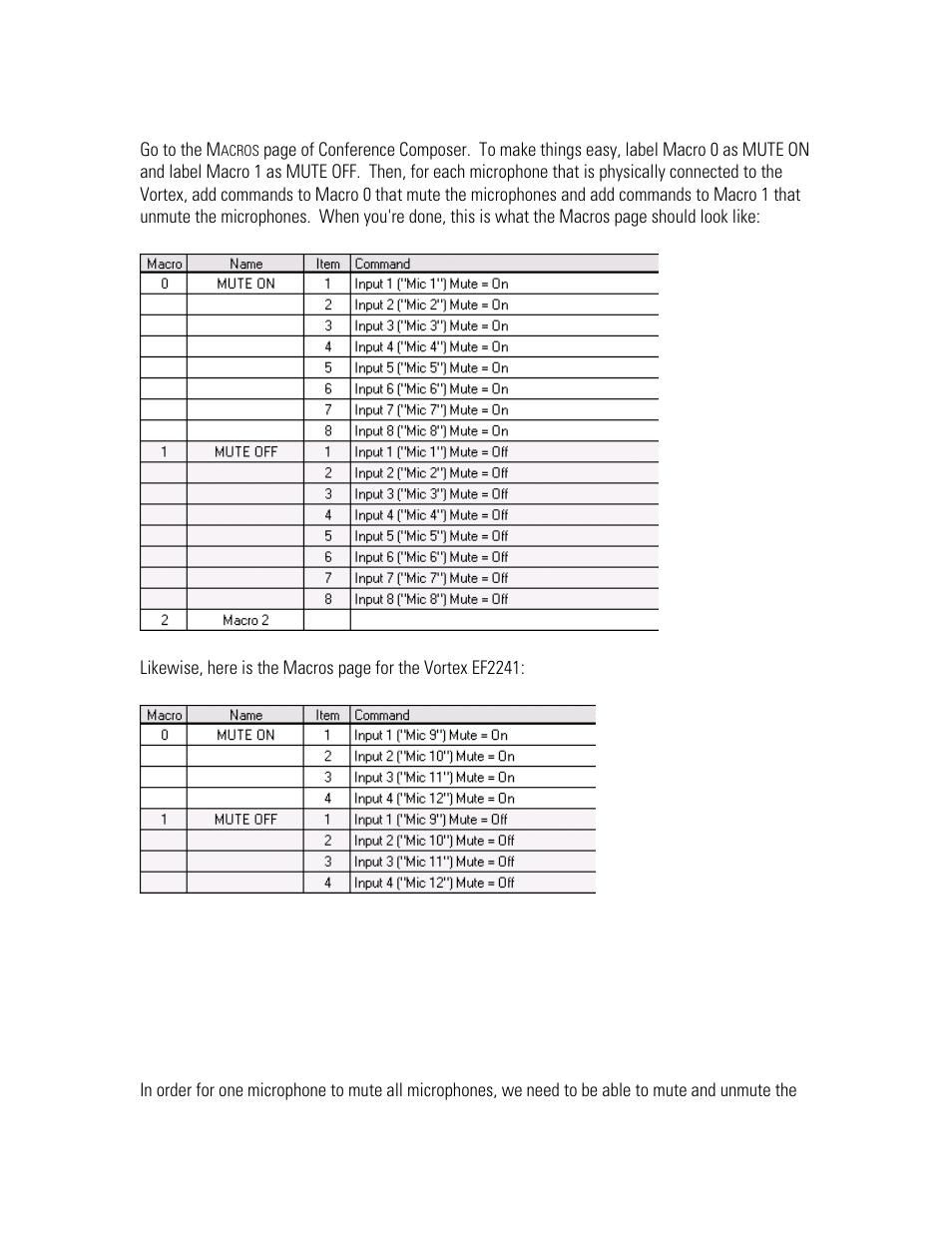 Macros | Polycom MX392 User Manual | Page 36 / 44