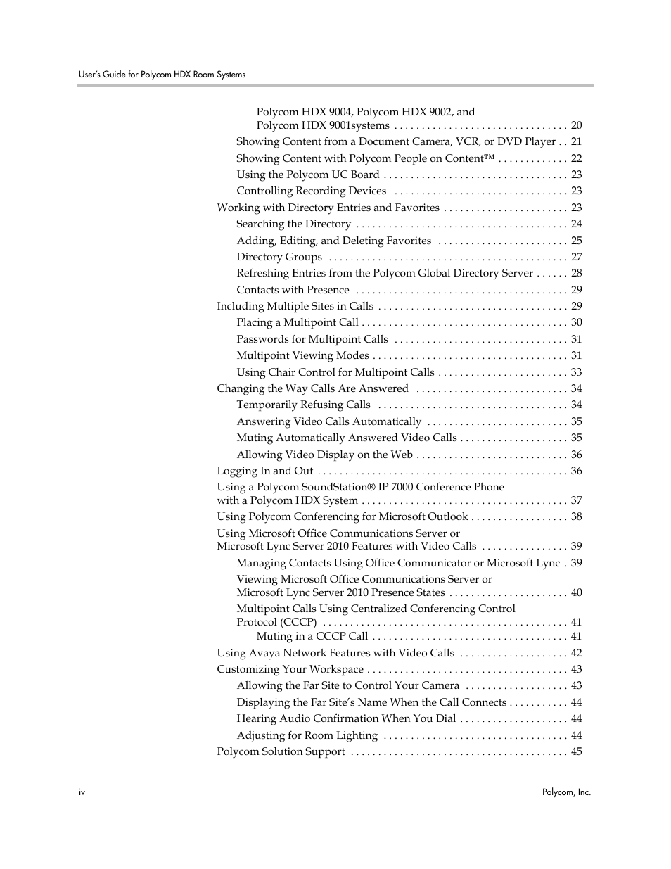 Polycom HDX User Manual | Page 4 / 49