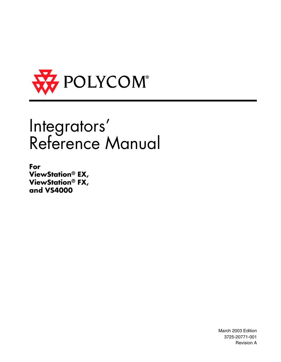 Polycom ViewStation EX4000 User Manual | 150 pages