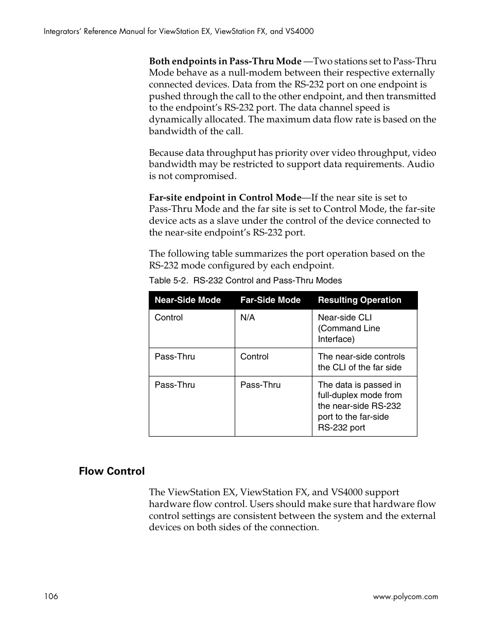 Flow control | Polycom ViewStation EX4000 User Manual | Page 116 / 150