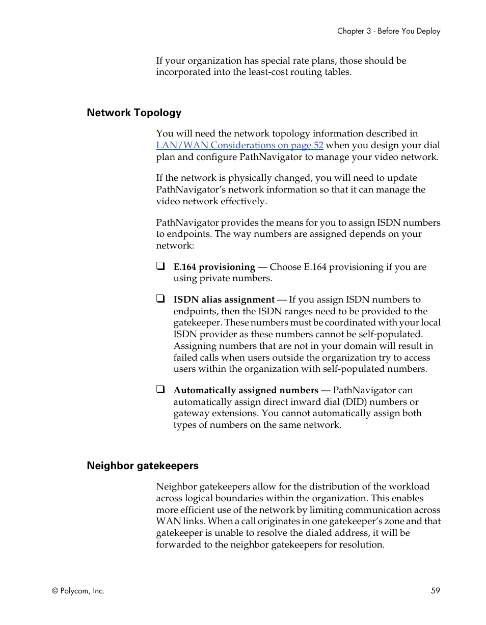 Network topology, Neighbor gatekeepers | Polycom ViewStation EX4000 User Manual | Page 69 / 150