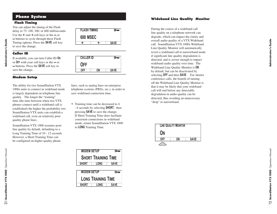 Short training time, Long training time, Msec | Polycom VTX1000 User Manual | Page 22 / 32