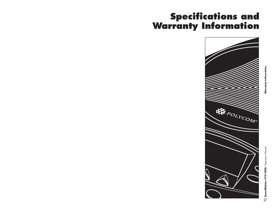Specifications and warranty information | Polycom VTX1000 User Manual | Page 27 / 32