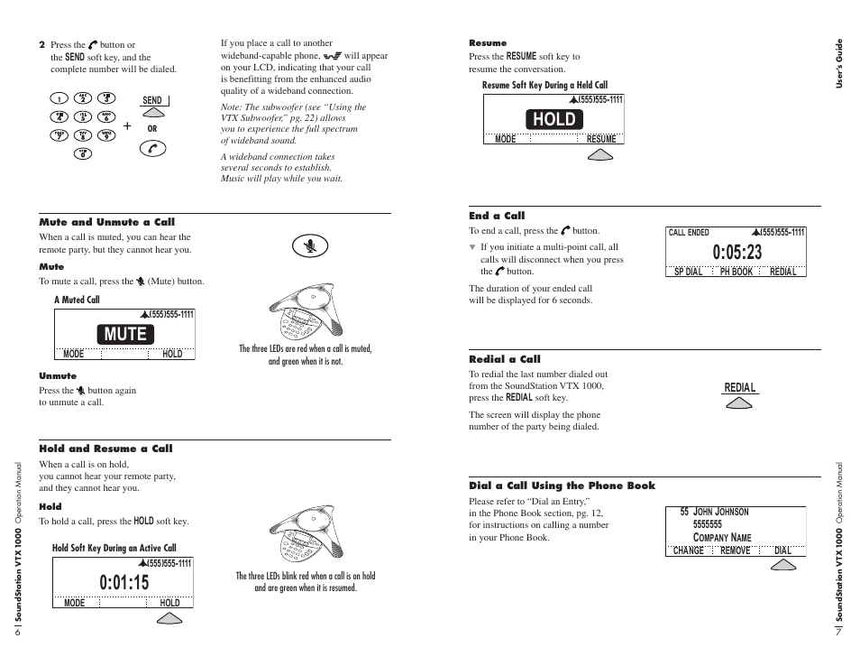 Mute, Hold | Polycom VTX1000 User Manual | Page 7 / 32