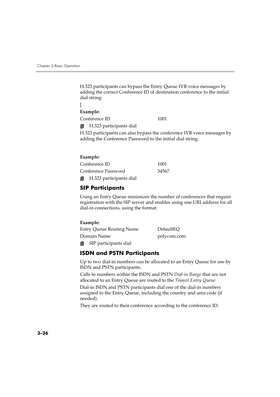 Sip participants, Isdn and pstn participants | Polycom DOC2560A User Manual | Page 114 / 188