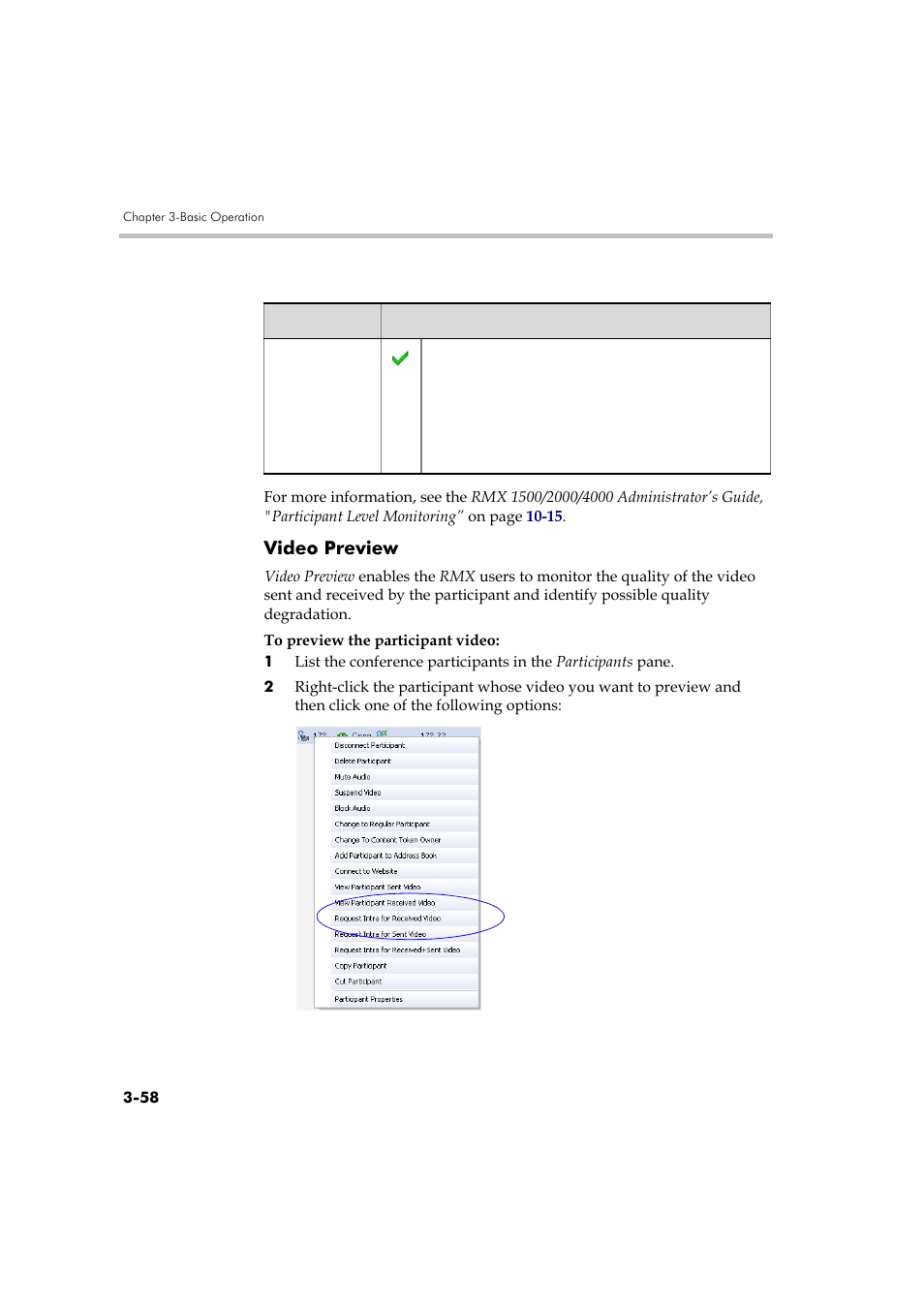 Video preview, Video preview -58 | Polycom DOC2560A User Manual | Page 136 / 188