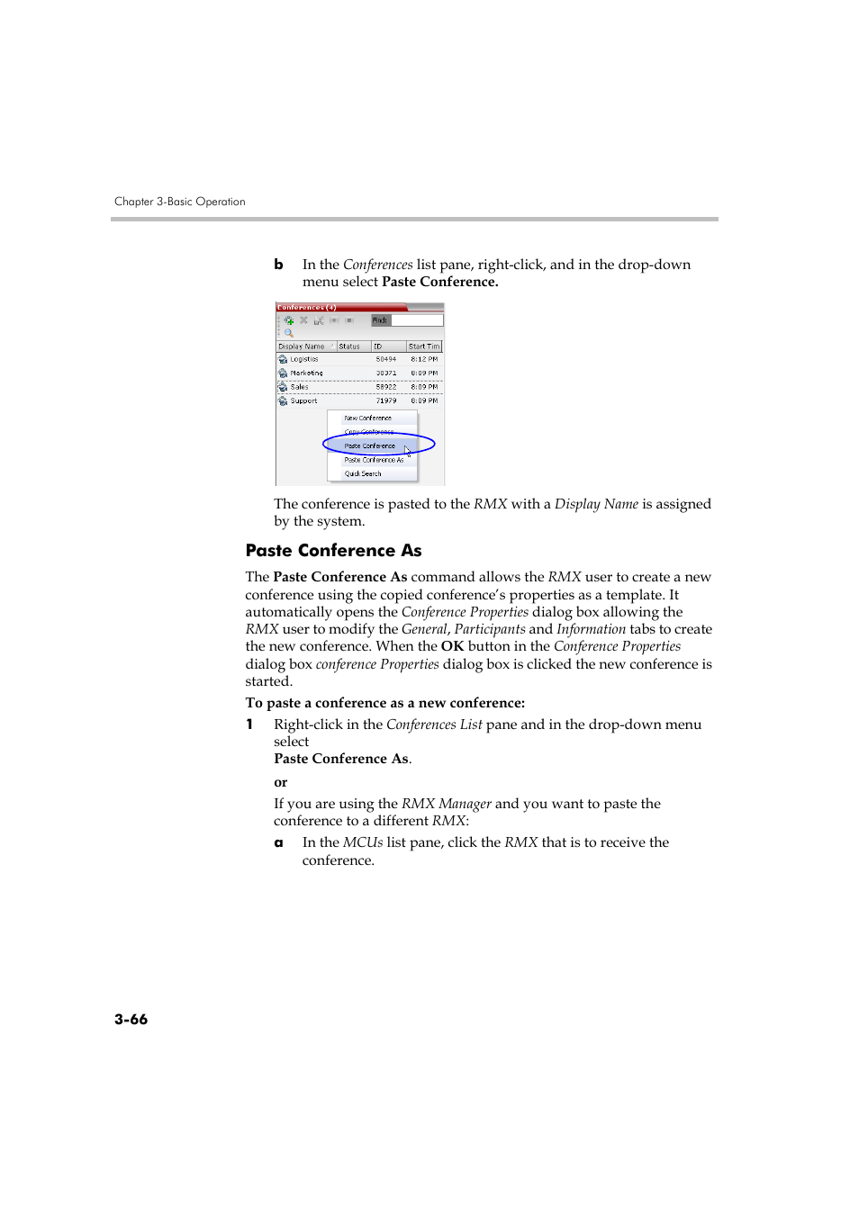 Paste conference as, Paste conference as -66 | Polycom DOC2560A User Manual | Page 144 / 188