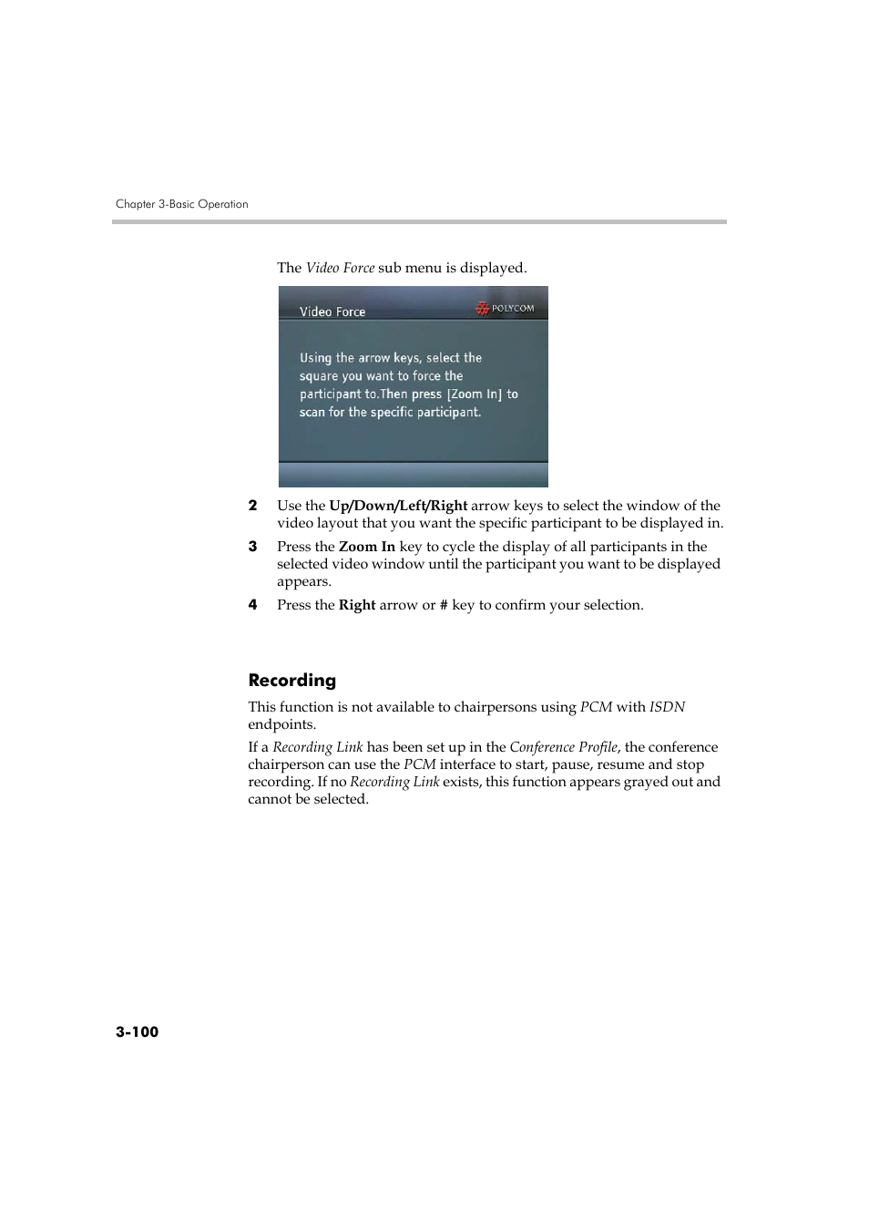 Recording, Recording -100 | Polycom DOC2560A User Manual | Page 178 / 188