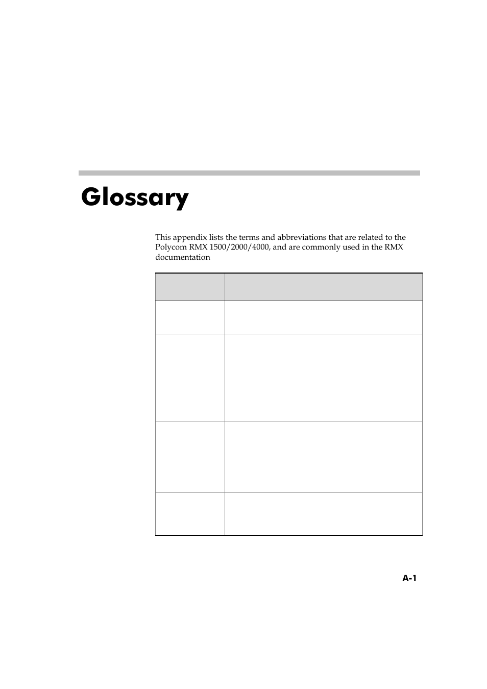 Glossary | Polycom DOC2560A User Manual | Page 183 / 188