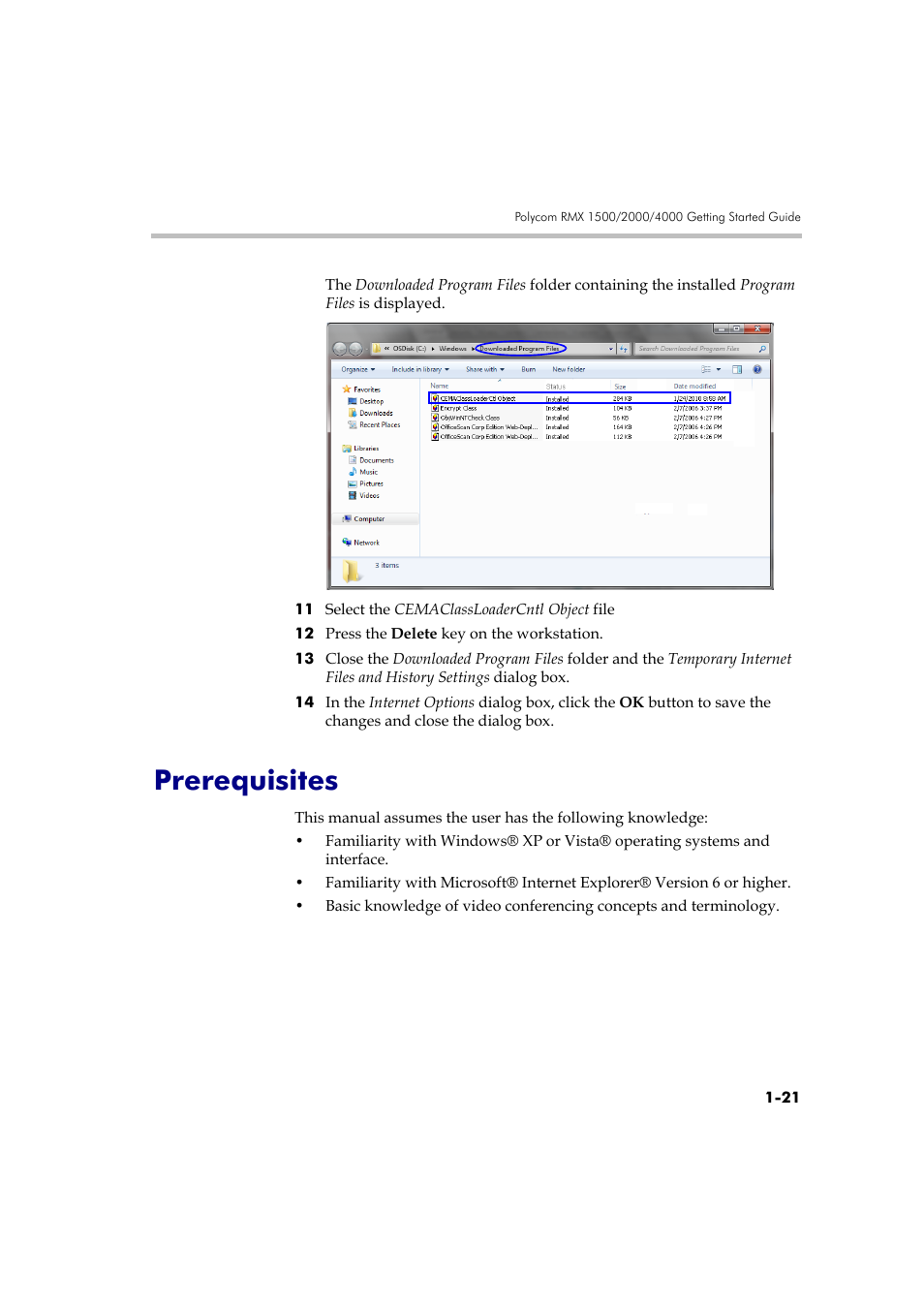 Prerequisites, Prerequisites -21 | Polycom DOC2560A User Manual | Page 31 / 188