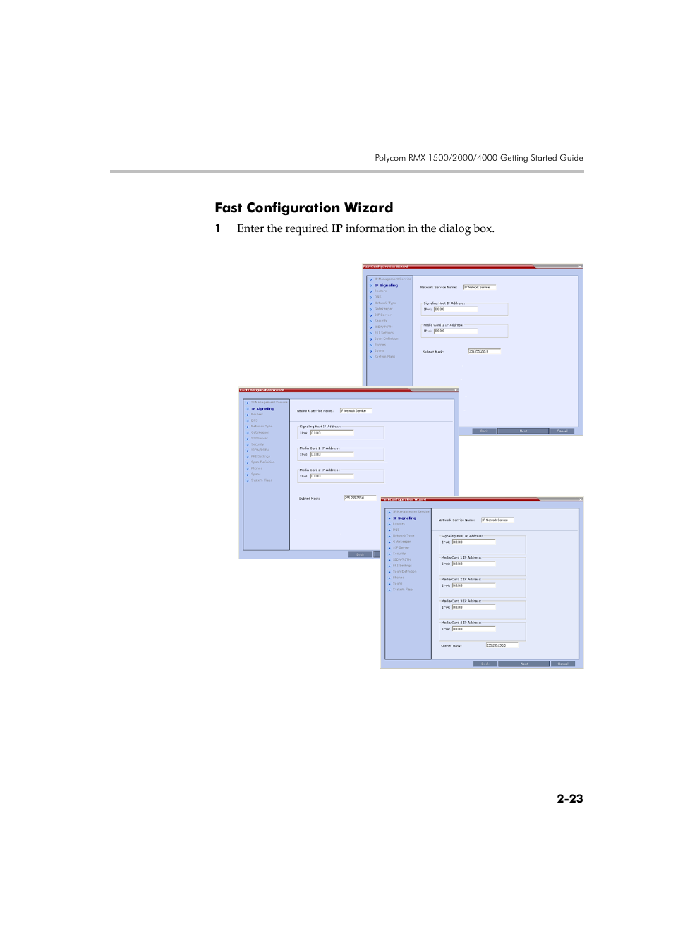 Fast configuration wizard, Fast configuration wizard -23 | Polycom DOC2560A User Manual | Page 55 / 188