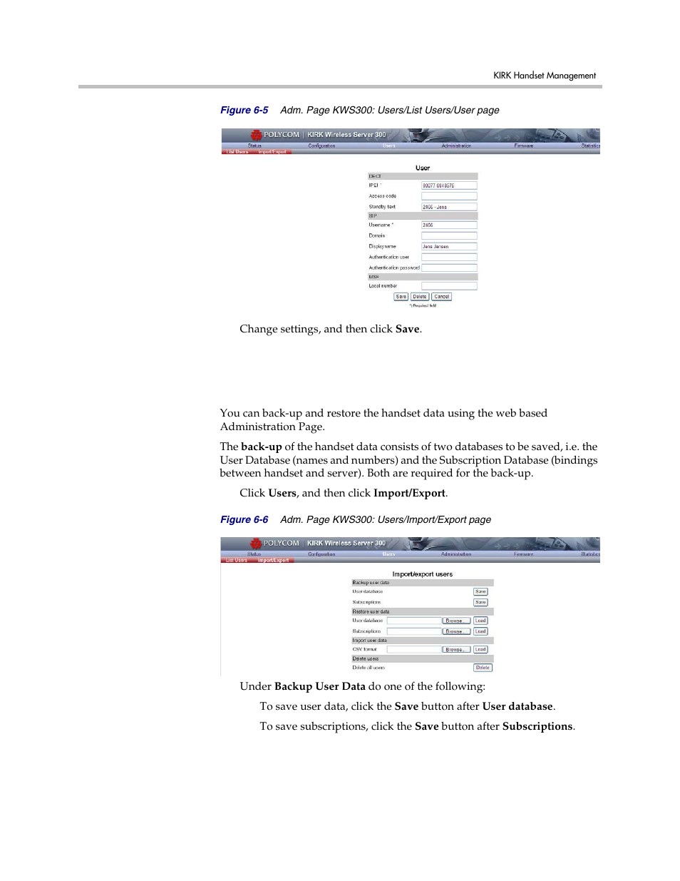 Back-up and restore handset data, Back-up and restore handset data –4 | Polycom VoiceStation 300 User Manual | Page 33 / 60