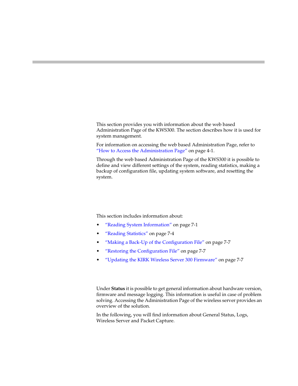 System management, Kirk wireless server 300, Reading system information | Kirk wireless server 300 –1, Reading system information –1 | Polycom VoiceStation 300 User Manual | Page 36 / 60