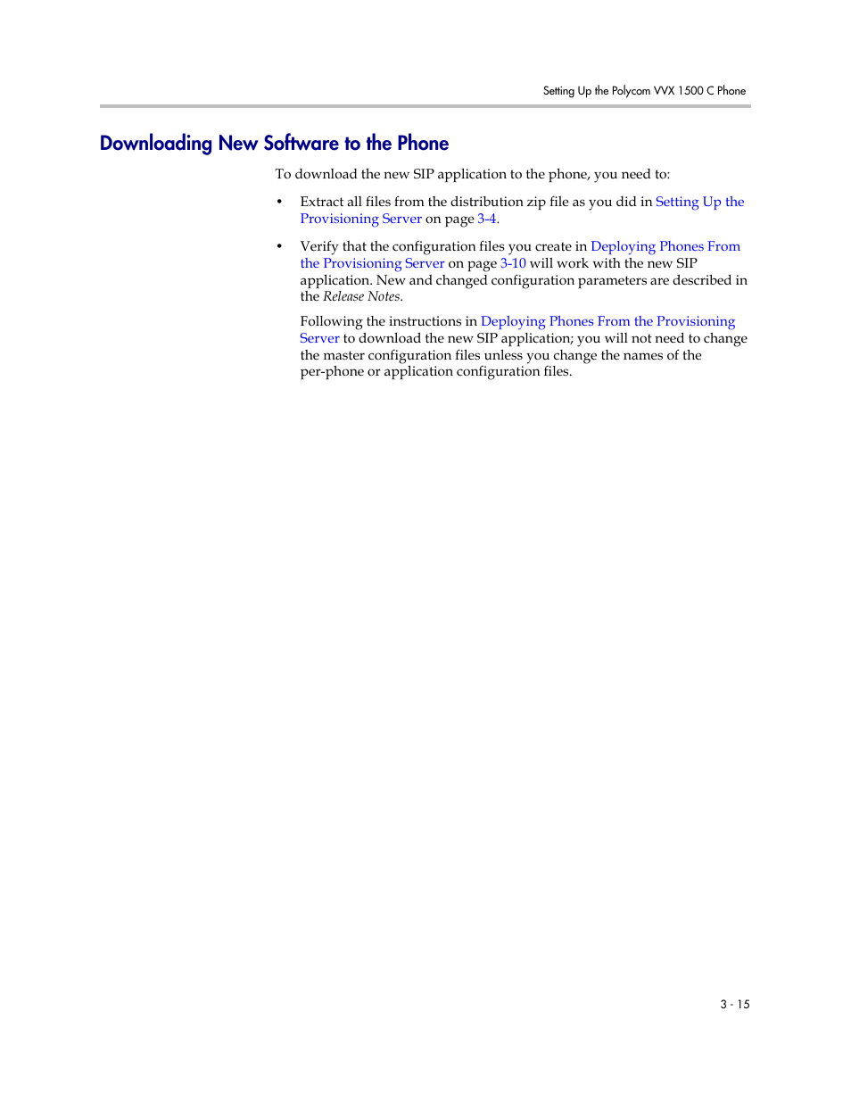 Downloading new software to the phone, Downloading new software to the phone –15, Downloading | New software to the phone | Polycom VVX 1500 C User Manual | Page 35 / 52