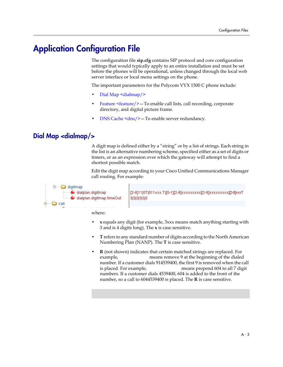 Application configuration file, Dial map <dialmap, Dial | Map <dialmap | Polycom VVX 1500 C User Manual | Page 41 / 52