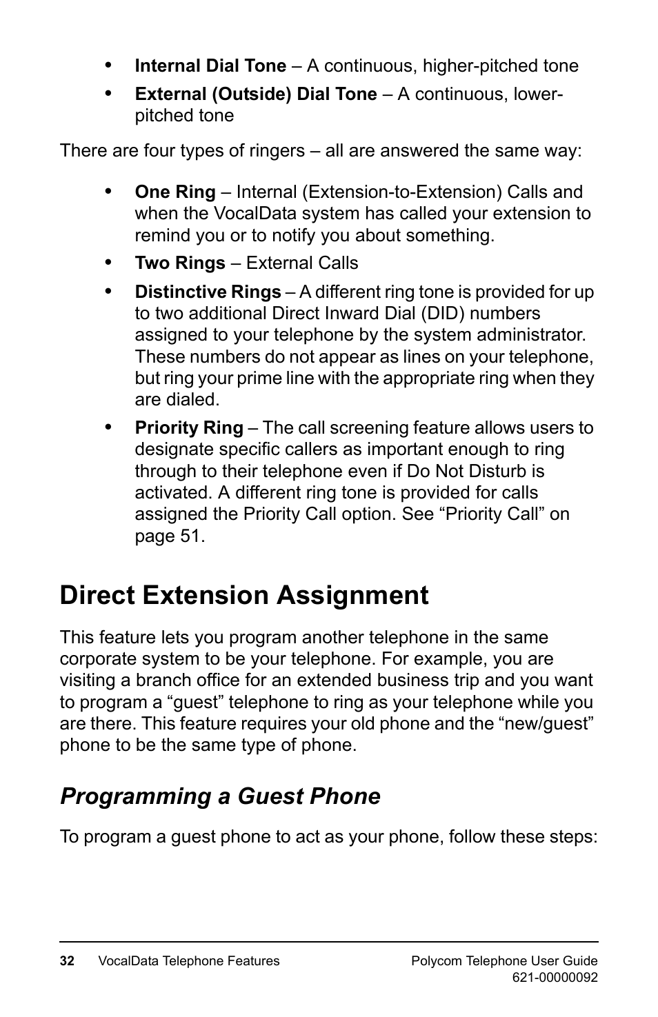 Direct extension assignment, Programming a guest phone | Polycom 400 User Manual | Page 39 / 132