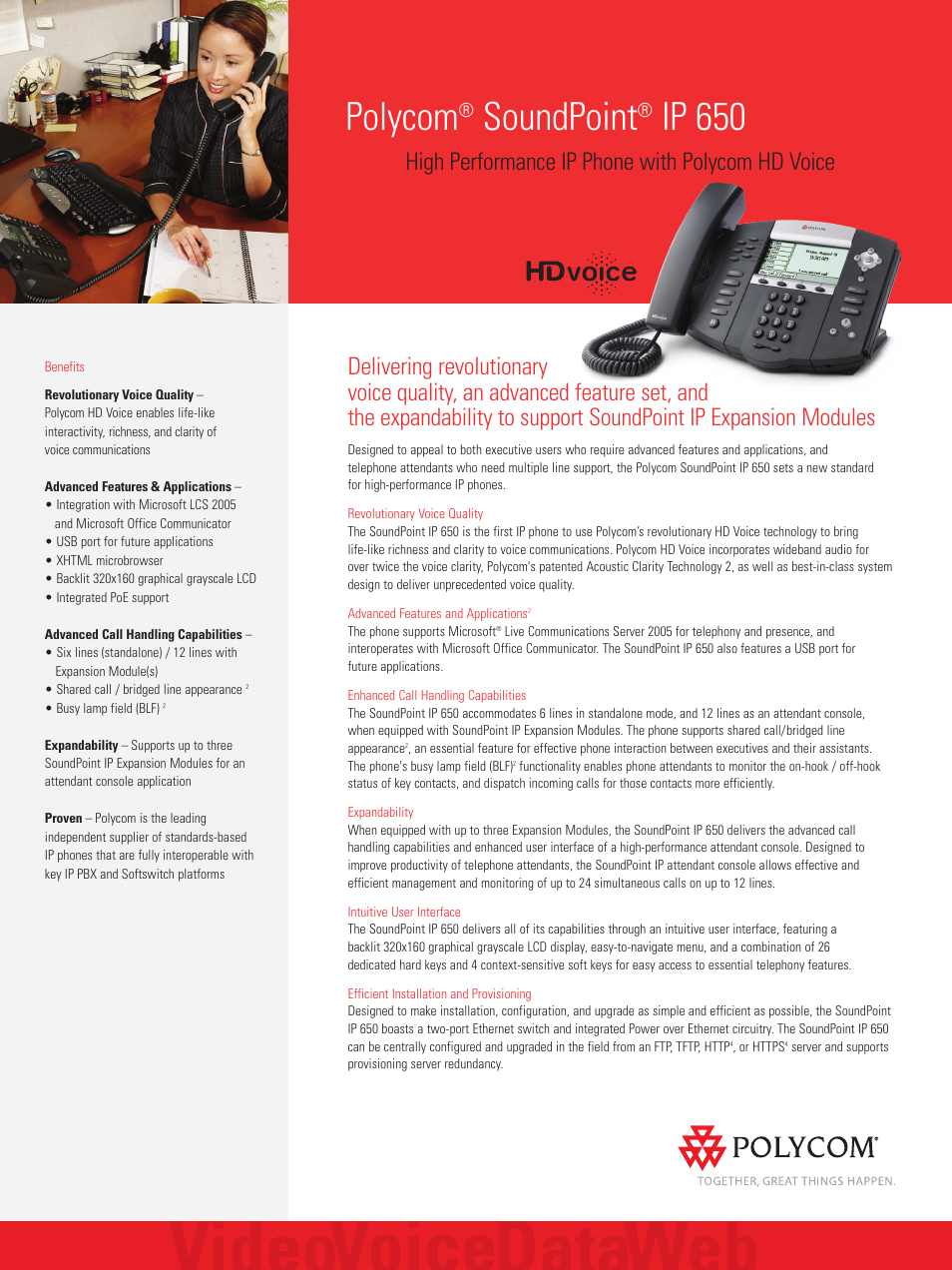 Polycom SoundPoint IP 650 User Manual | 2 pages