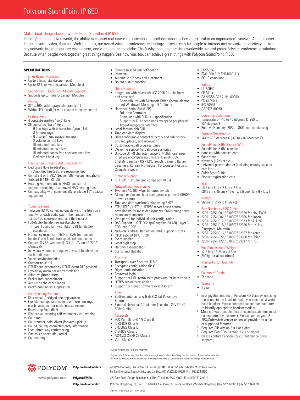 Polycom soundpoint ip 650 | Polycom SoundPoint IP 650 User Manual | Page 2 / 2