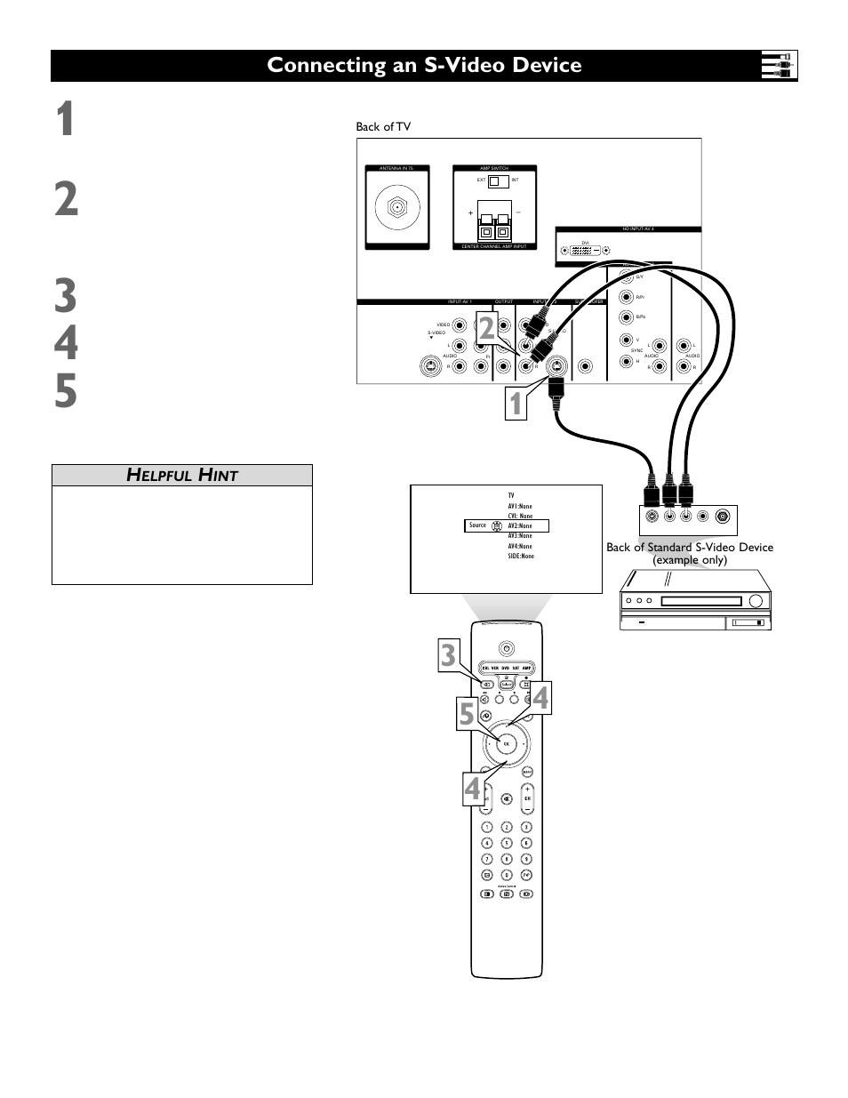 Connecting an s-video device, Elpful | Polycom 55PP9753 User Manual | Page 11 / 80