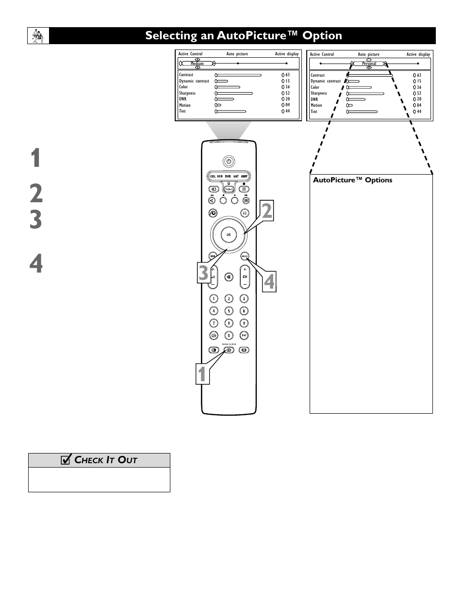 Selecting an autopicture™ option | Polycom 55PP9753 User Manual | Page 28 / 80