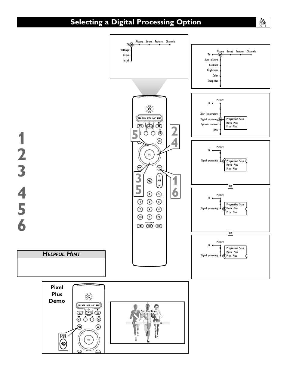 Selecting a digital processing option | Polycom 55PP9753 User Manual | Page 31 / 80