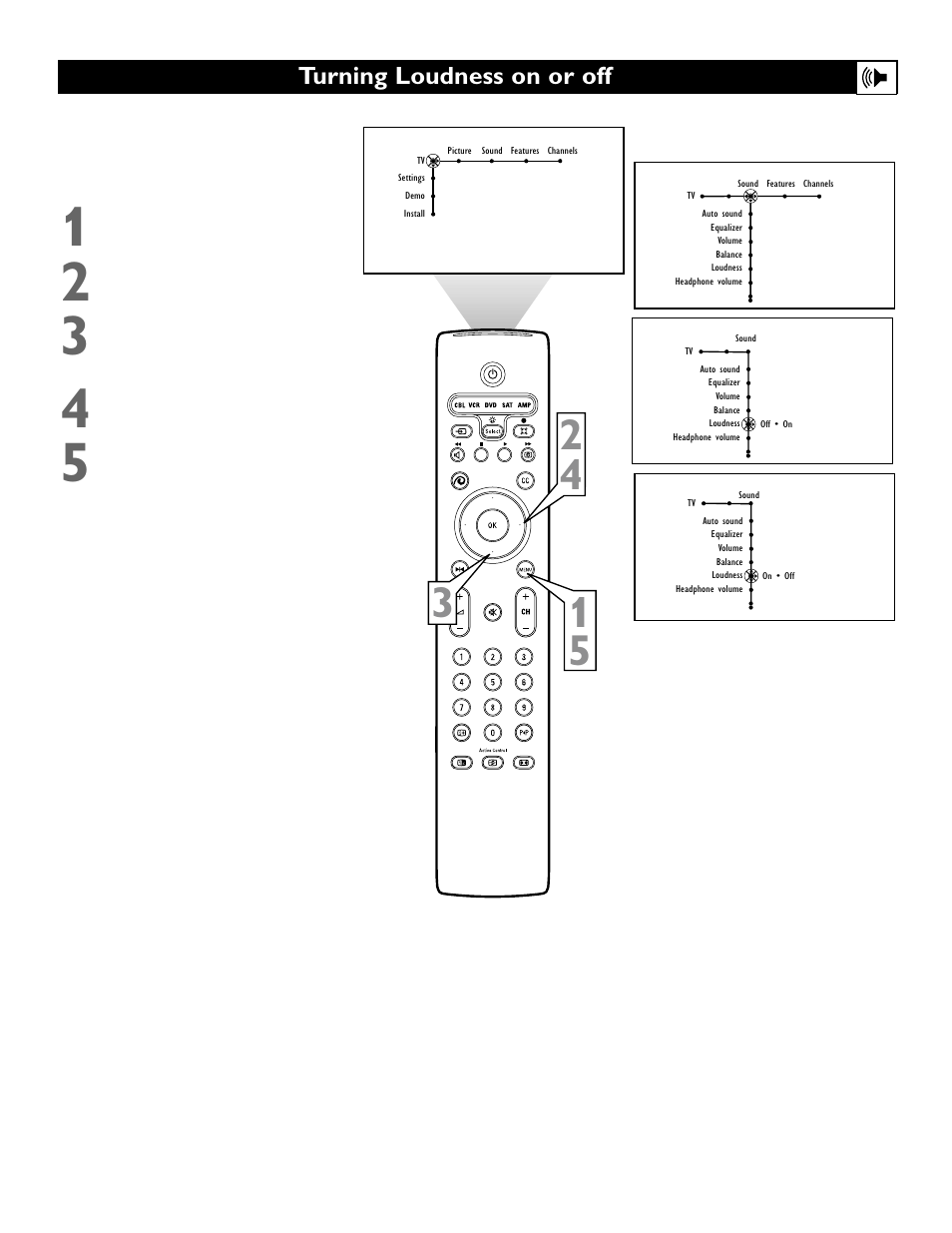 Turning loudness on or off | Polycom 55PP9753 User Manual | Page 40 / 80