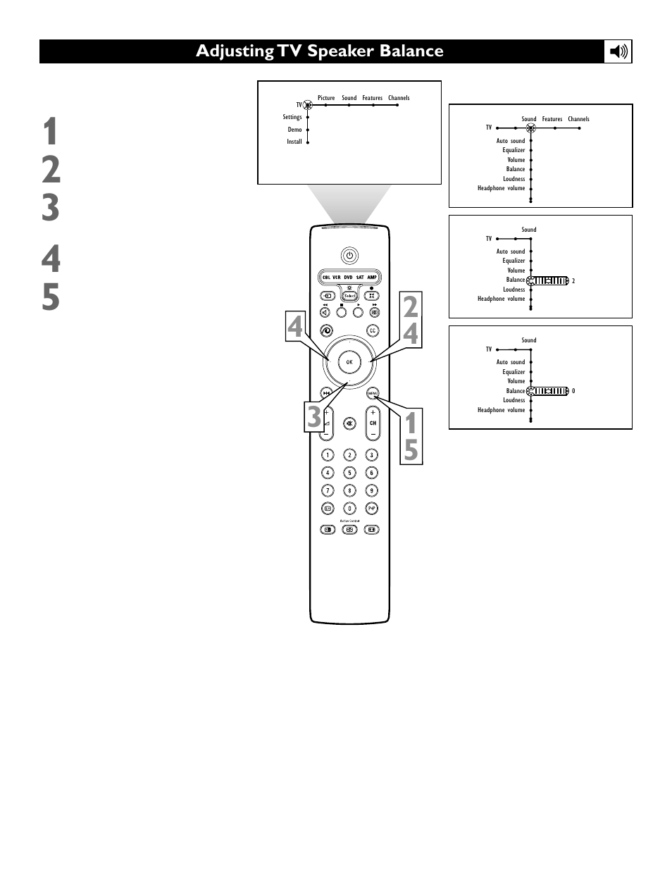 Adjusting tv speaker balance | Polycom 55PP9753 User Manual | Page 41 / 80