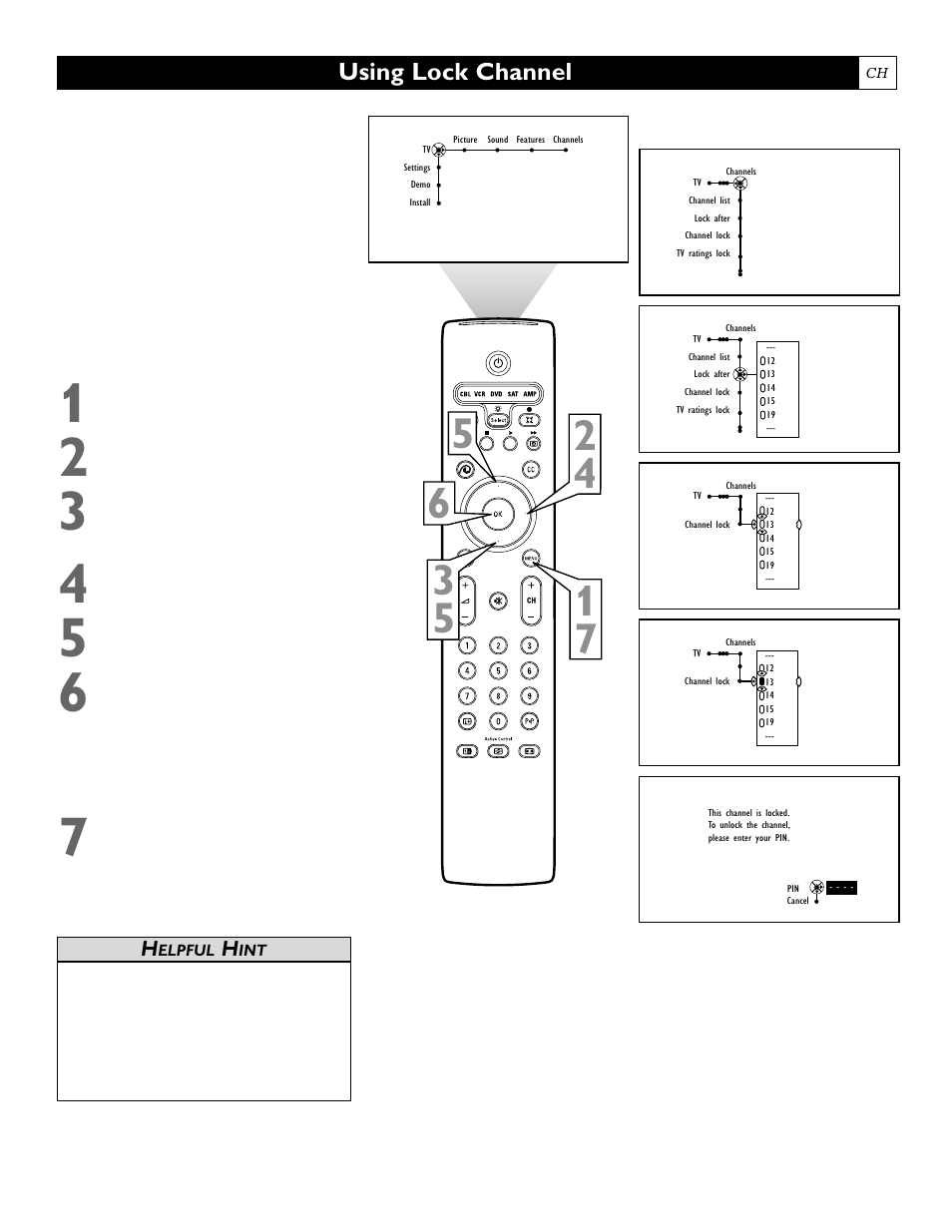 Using lock channel | Polycom 55PP9753 User Manual | Page 53 / 80