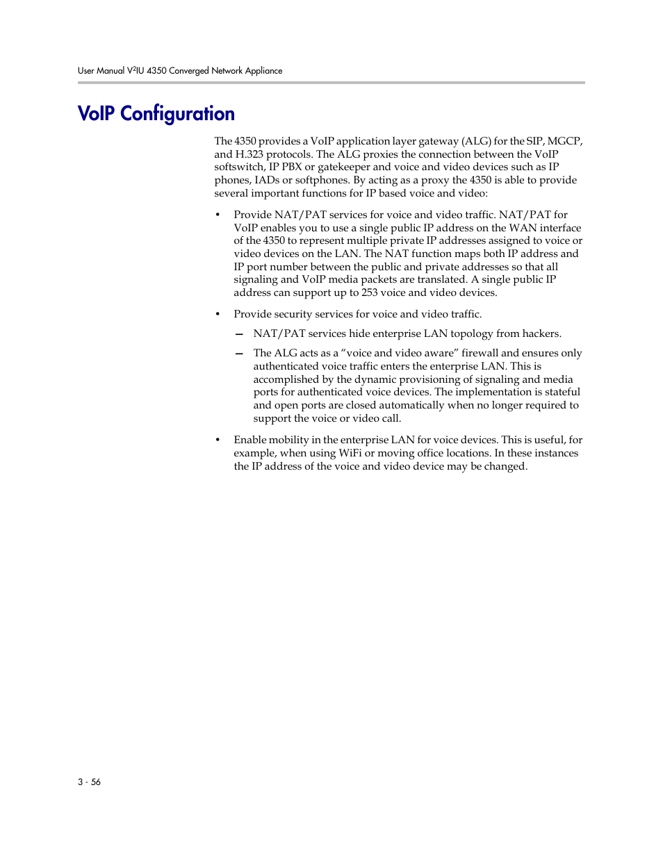 Voip configuration, Voip configuration –56 | Polycom V2IU 4350 User Manual | Page 74 / 120