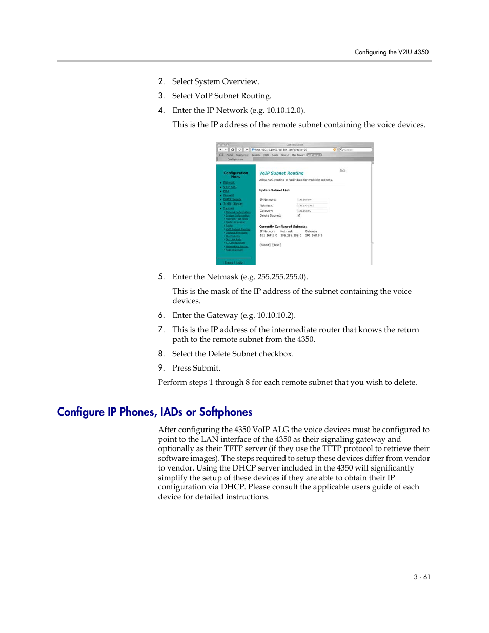 Configure ip phones, iads or softphones, Configure ip phones, iads or softphones –61 | Polycom V2IU 4350 User Manual | Page 79 / 120