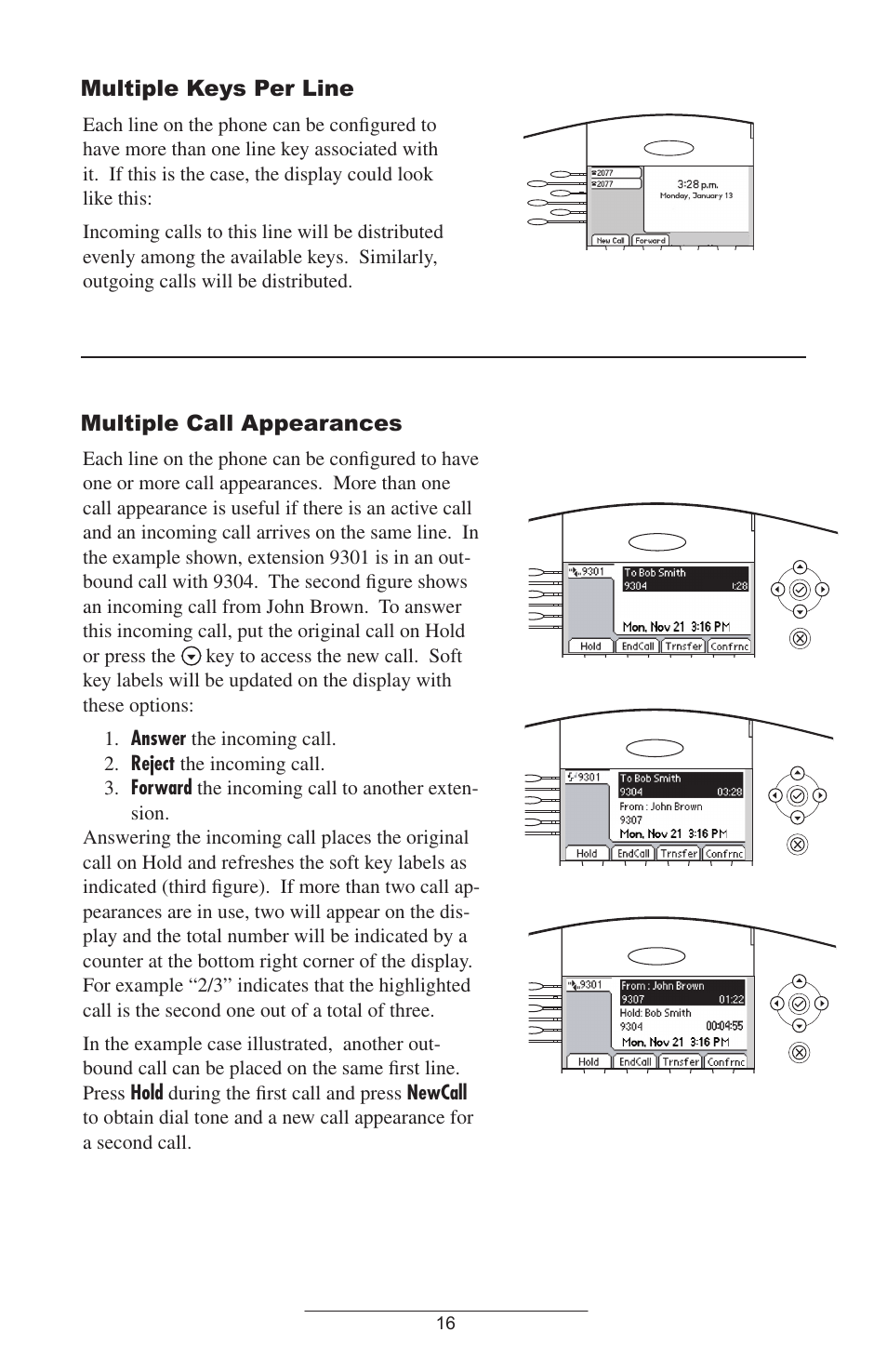 Multiple keys per line, Multiple call appearances | Polycom IP 600 User Manual | Page 19 / 36