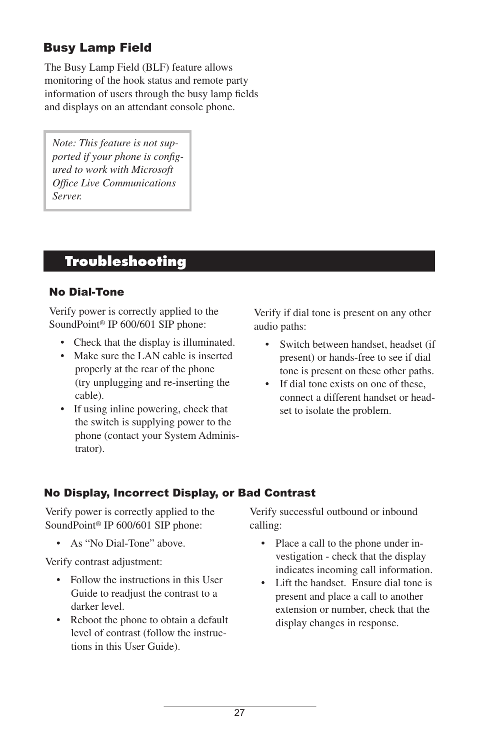 Troubleshooting | Polycom IP 600 User Manual | Page 30 / 36