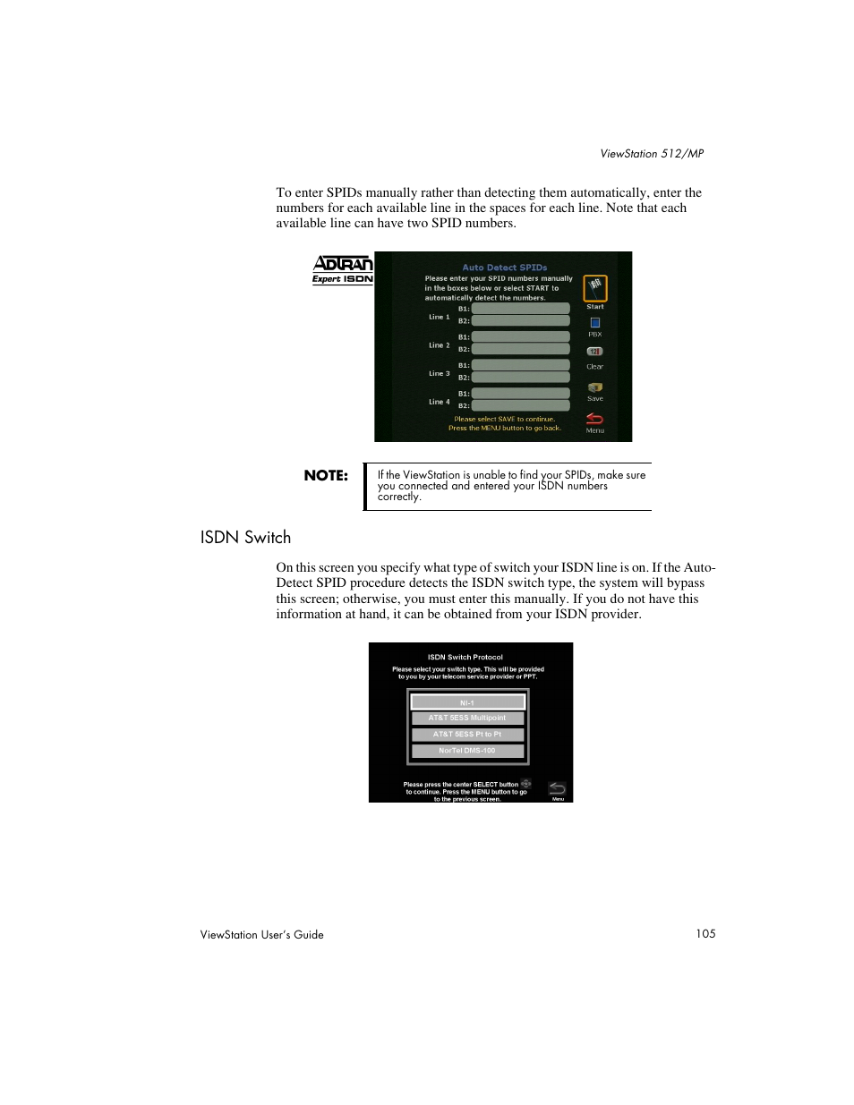 Isdn switch | Polycom Viewstation MP User Manual | Page 105 / 140