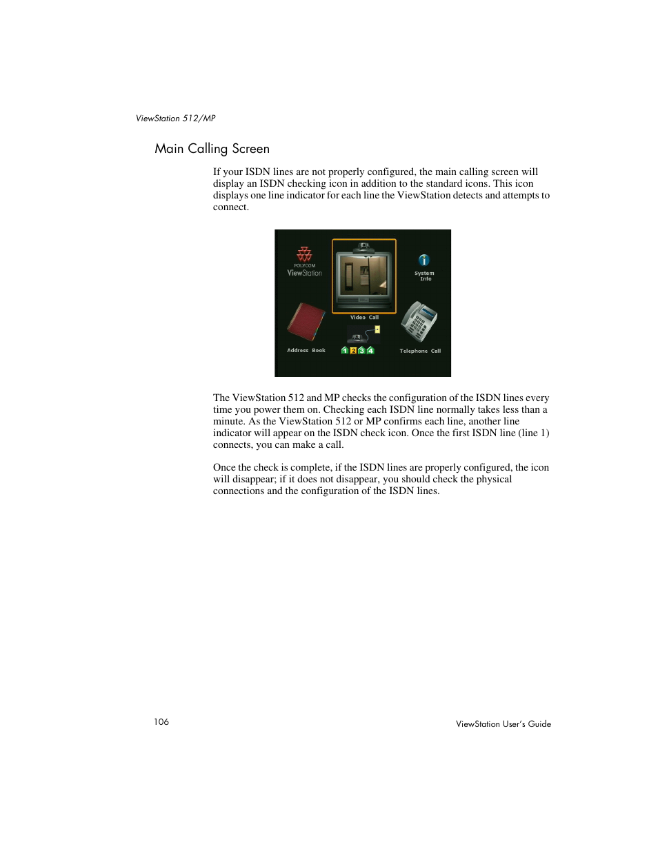 Main calling screen | Polycom Viewstation MP User Manual | Page 106 / 140