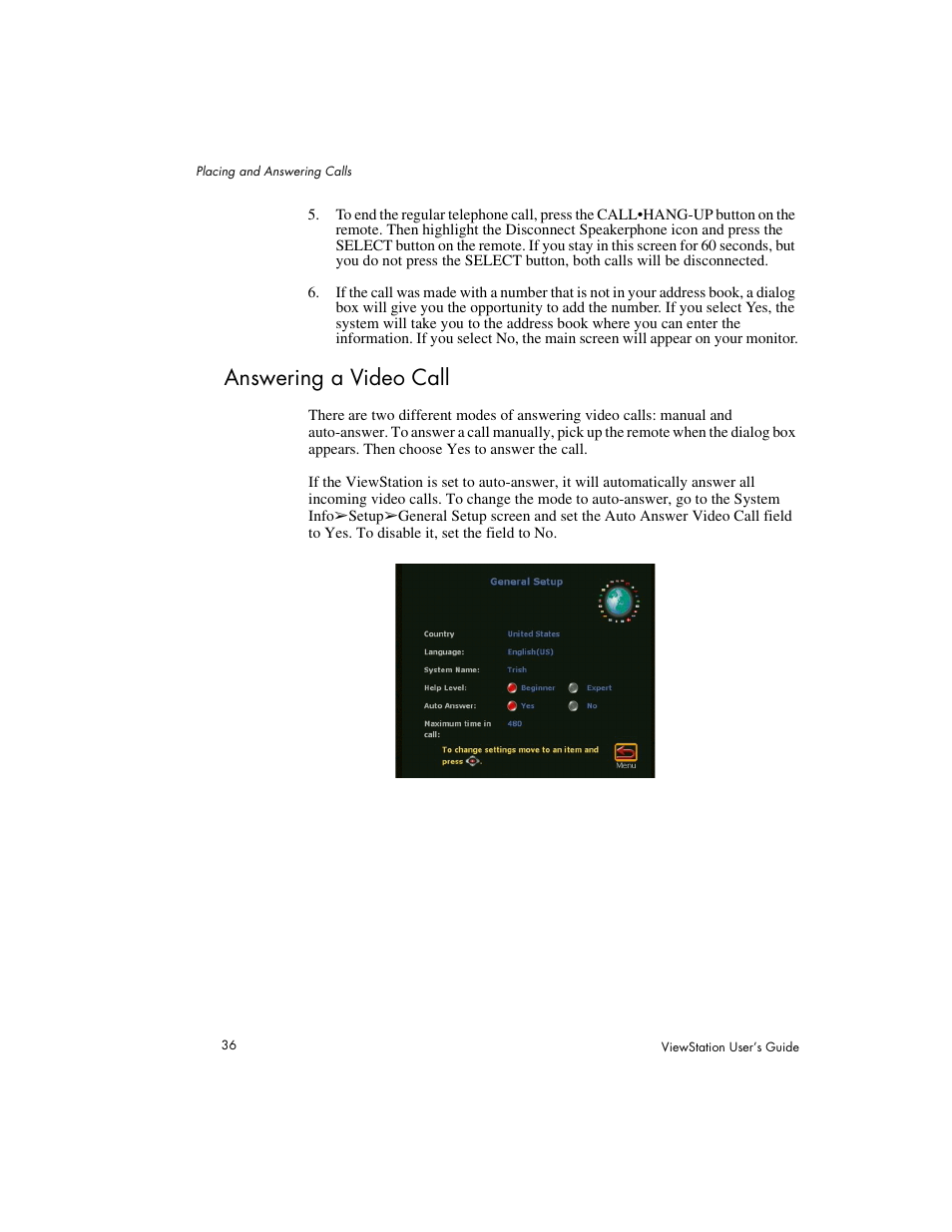 Answering a video call | Polycom Viewstation MP User Manual | Page 36 / 140