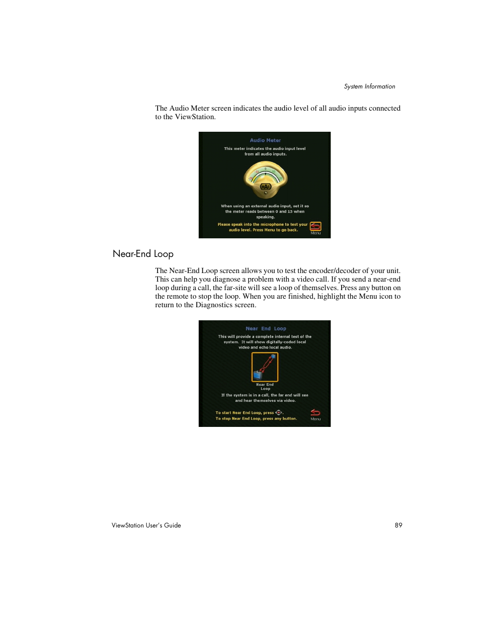 Near-end loop | Polycom Viewstation MP User Manual | Page 89 / 140