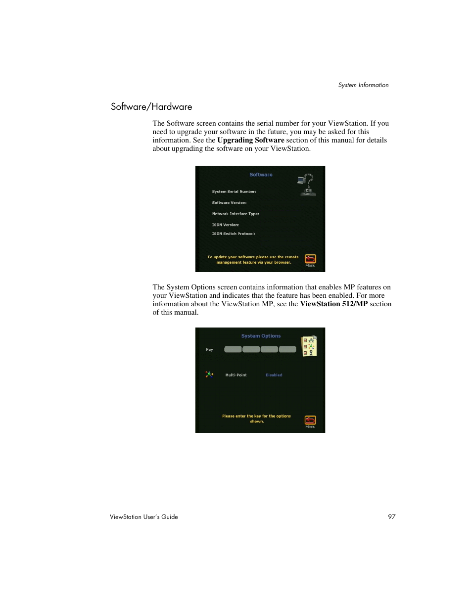 Software/hardware | Polycom Viewstation MP User Manual | Page 97 / 140