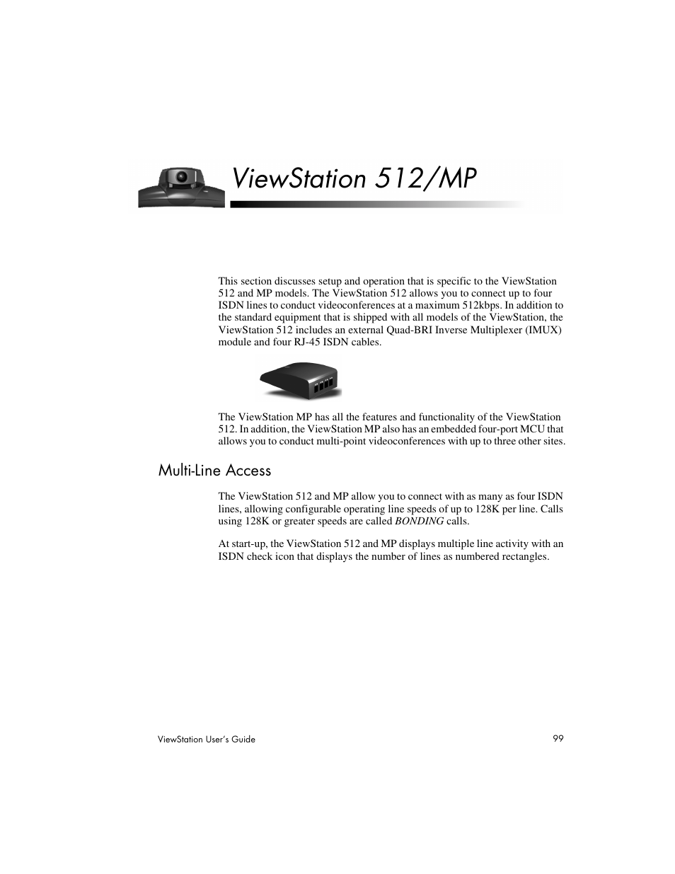 Viewstation 512/mp, Multi-line access | Polycom Viewstation MP User Manual | Page 99 / 140