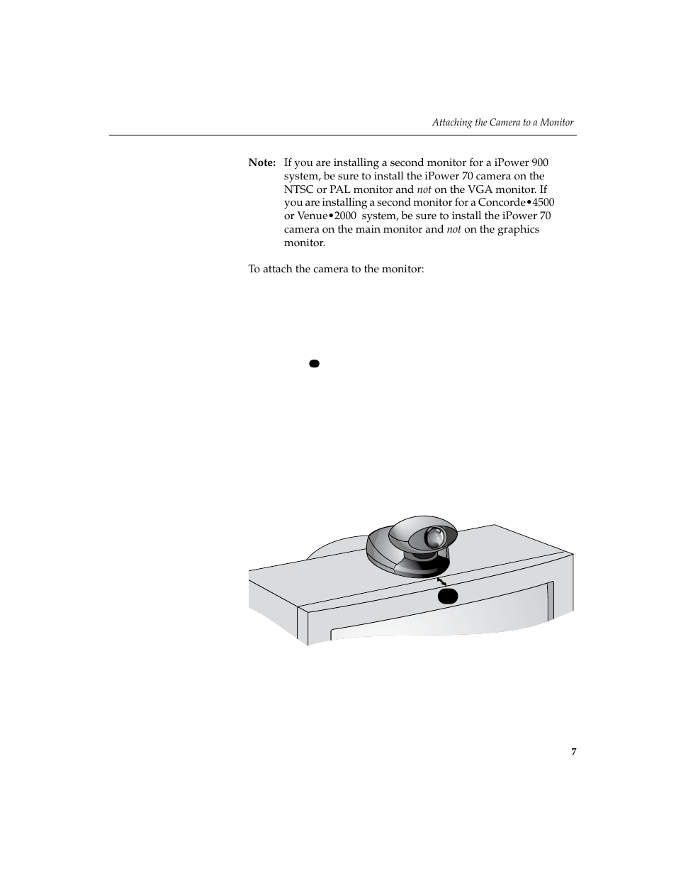 Attaching the camera to a monitor, 75 inch | Polycom IPOWER 70 User Manual | Page 7 / 10