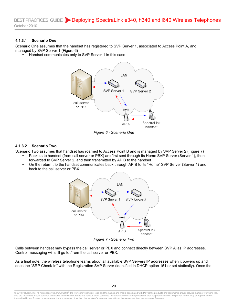 1 scenario one, 2 scenario two, Scenario one | Scenario two, Best practices guide | Polycom H340 User Manual | Page 20 / 30