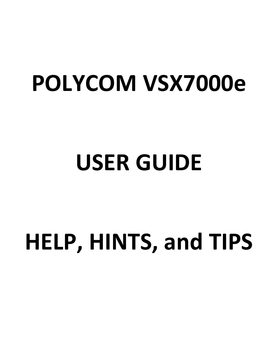 Polycom VSX7000E User Manual | 12 pages