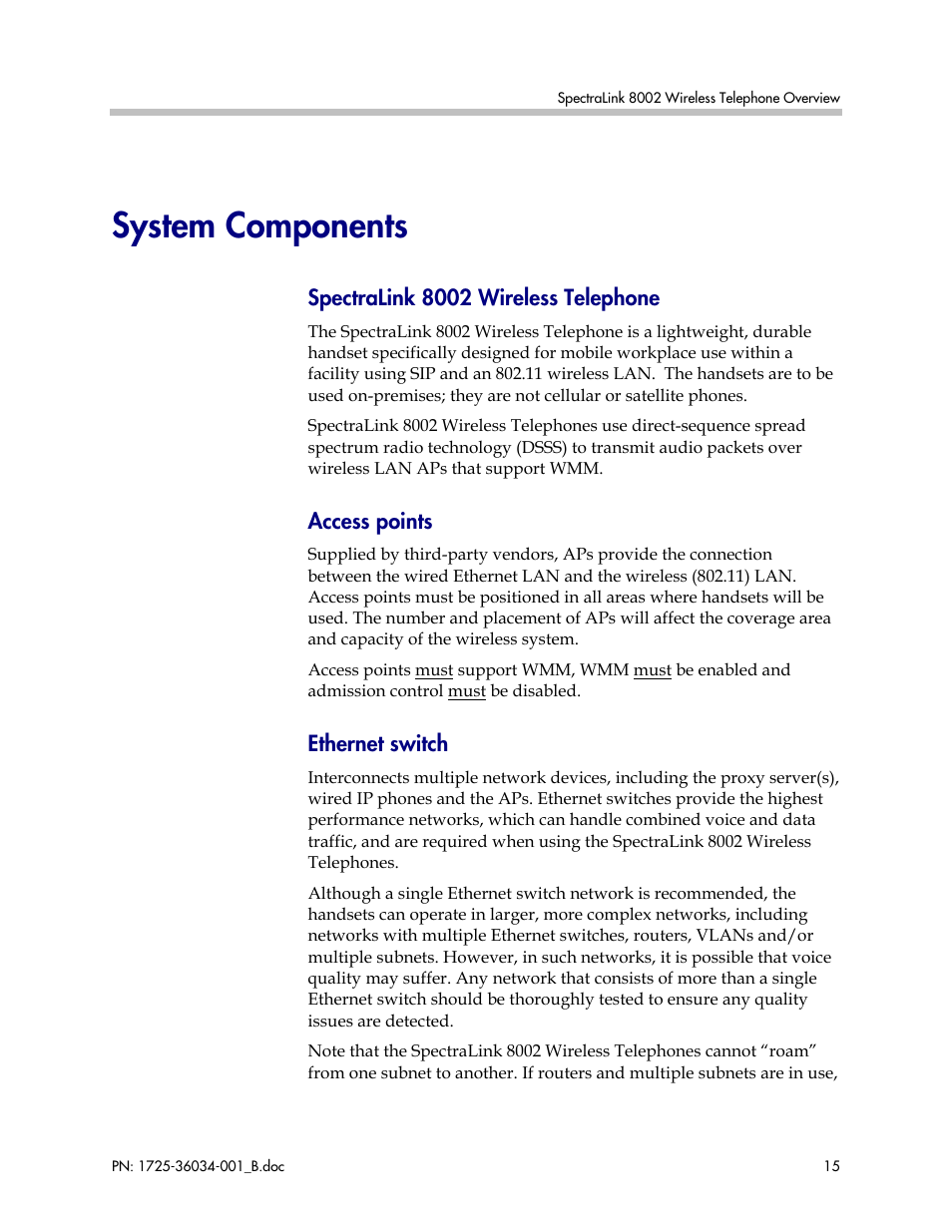 System components | Polycom SpectraLink 1725-36034-001 User Manual | Page 15 / 99