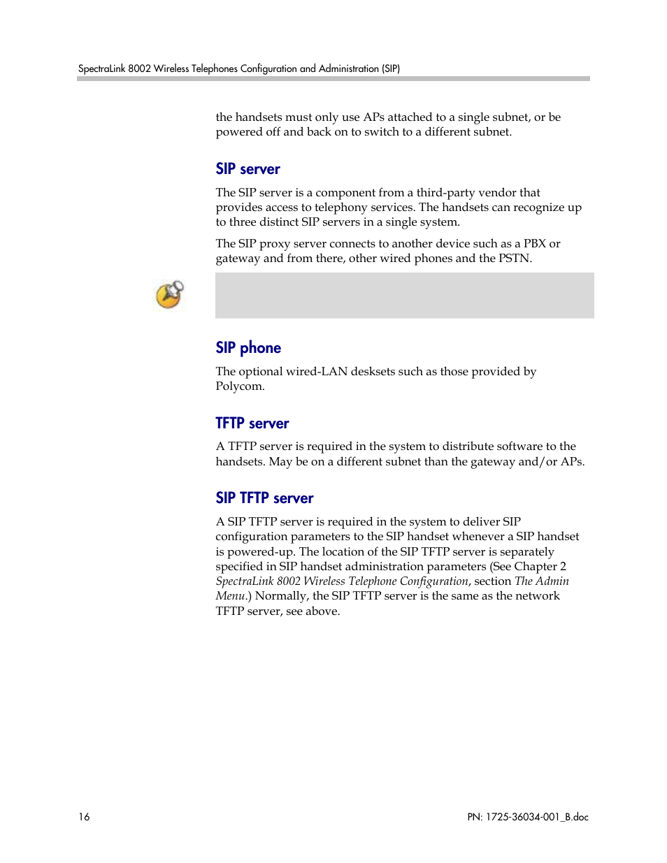 Sip server, Sip phone, Tftp server | Sip tftp server | Polycom SpectraLink 1725-36034-001 User Manual | Page 16 / 99