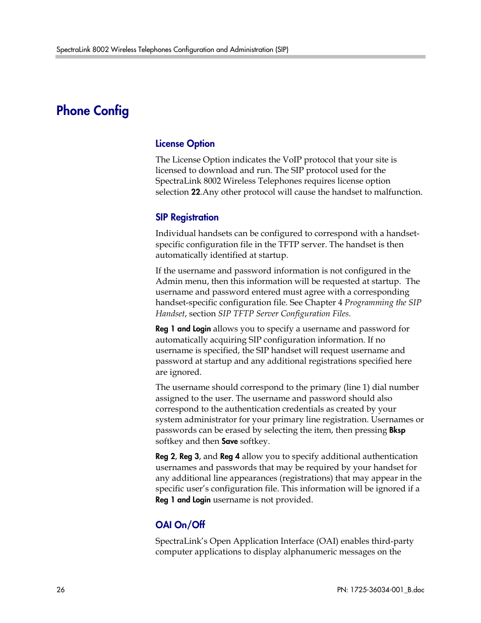 Phone config | Polycom SpectraLink 1725-36034-001 User Manual | Page 26 / 99