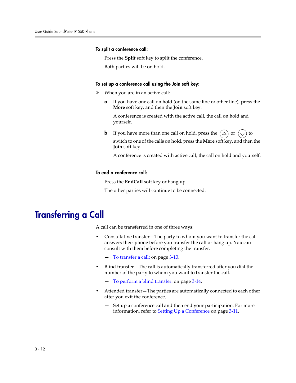 Transferring a call, Transferring a call –12 | Polycom 550 User Manual | Page 56 / 90