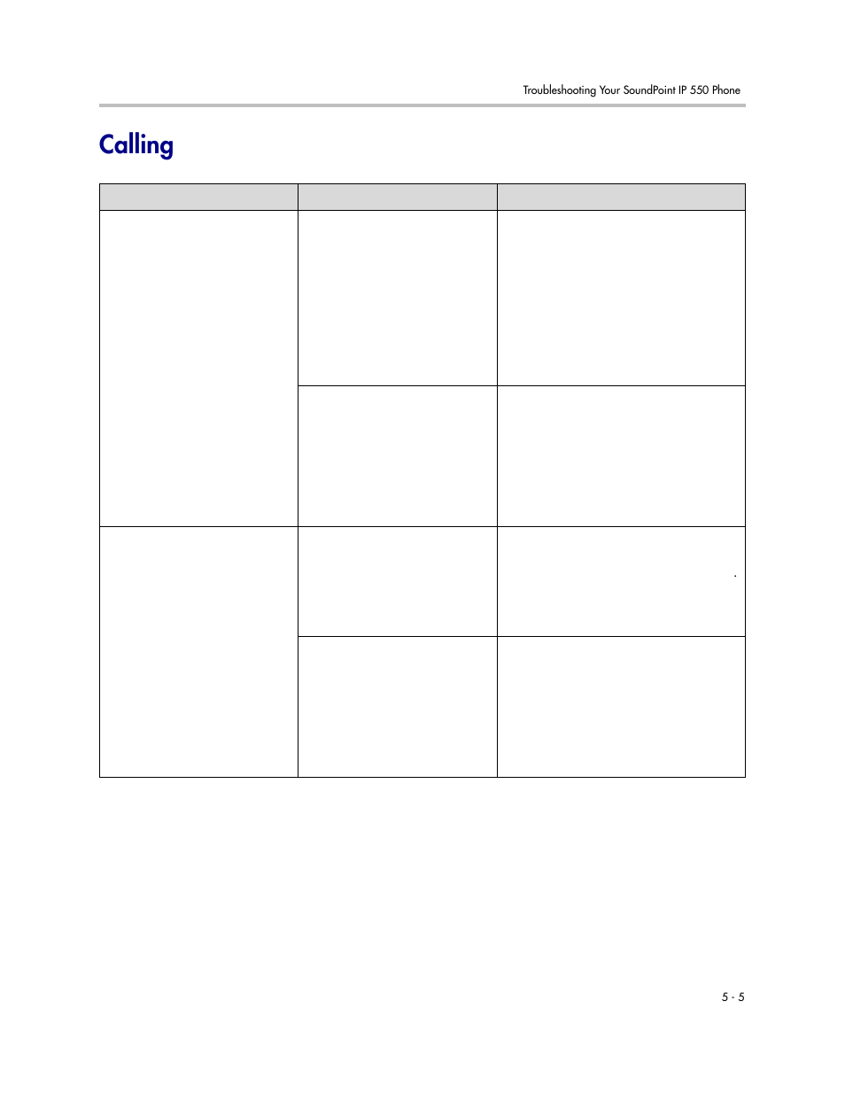 Calling, Calling –5 | Polycom 550 User Manual | Page 81 / 90