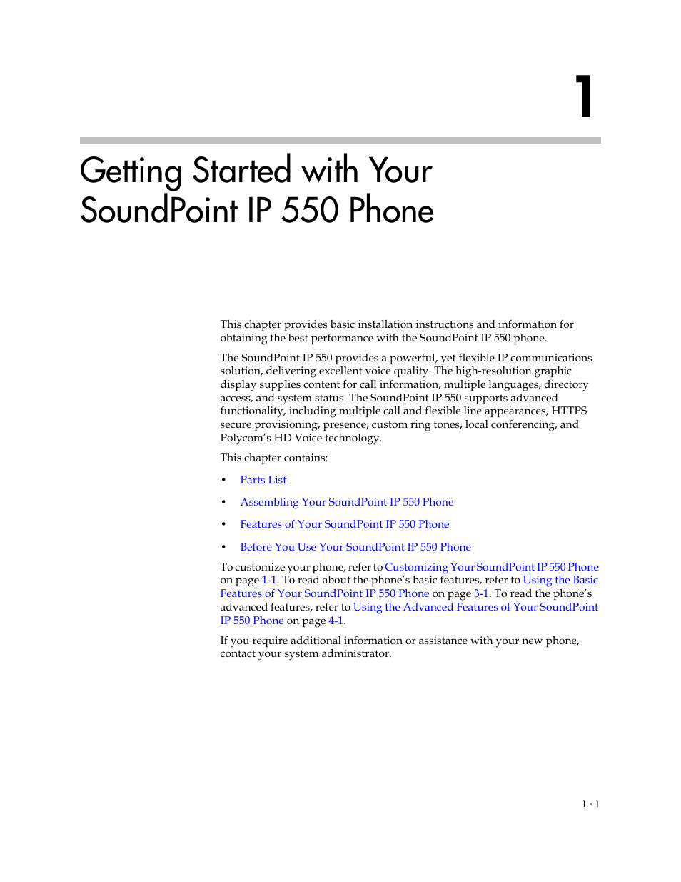 Getting started with your soundpoint ip 550 phone | Polycom 550 User Manual | Page 9 / 90