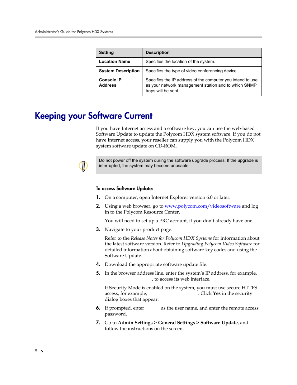 Keeping your software current, Keeping your software current -6 | Polycom 1 User Manual | Page 114 / 194