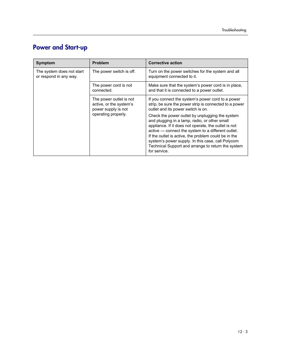 Power and start-up, Power and start-up -3 | Polycom 1 User Manual | Page 133 / 194